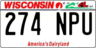 WI license plate 274NPU
