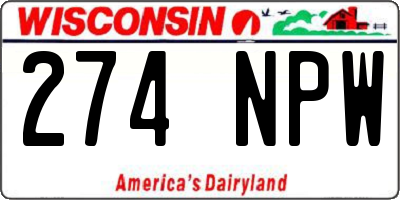WI license plate 274NPW
