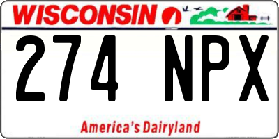WI license plate 274NPX