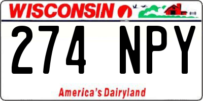 WI license plate 274NPY
