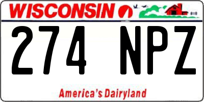 WI license plate 274NPZ