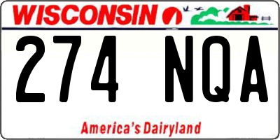 WI license plate 274NQA