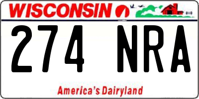 WI license plate 274NRA