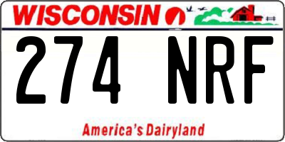 WI license plate 274NRF