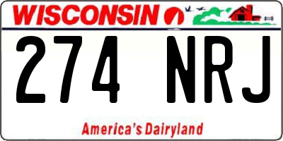 WI license plate 274NRJ