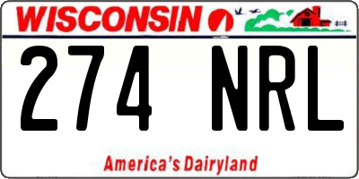 WI license plate 274NRL
