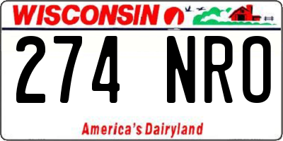 WI license plate 274NRO
