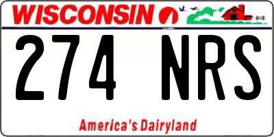 WI license plate 274NRS