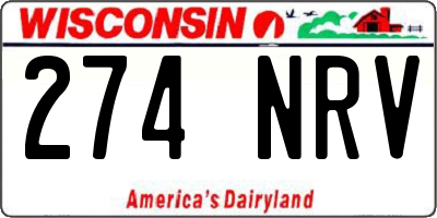 WI license plate 274NRV