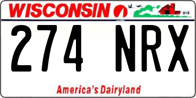WI license plate 274NRX