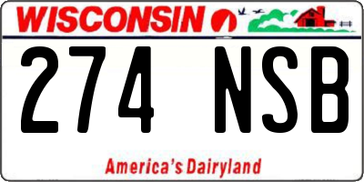 WI license plate 274NSB