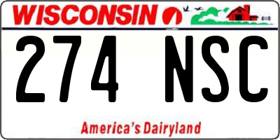 WI license plate 274NSC