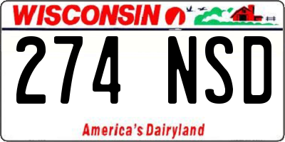 WI license plate 274NSD