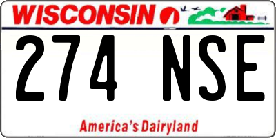 WI license plate 274NSE