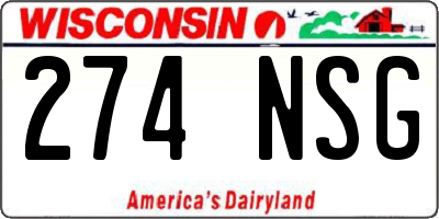 WI license plate 274NSG