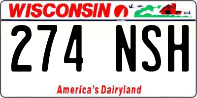 WI license plate 274NSH
