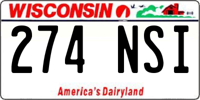 WI license plate 274NSI