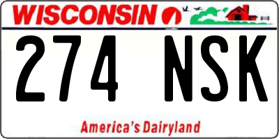 WI license plate 274NSK