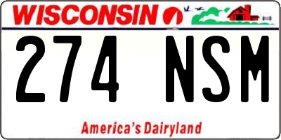 WI license plate 274NSM