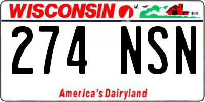 WI license plate 274NSN