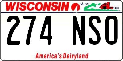 WI license plate 274NSO