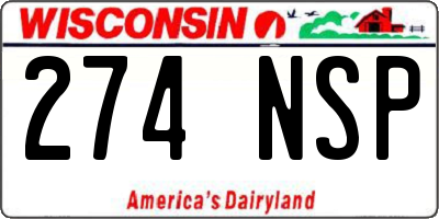 WI license plate 274NSP