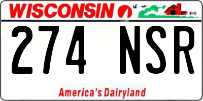 WI license plate 274NSR