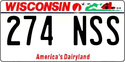 WI license plate 274NSS