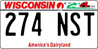 WI license plate 274NST