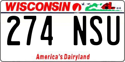 WI license plate 274NSU