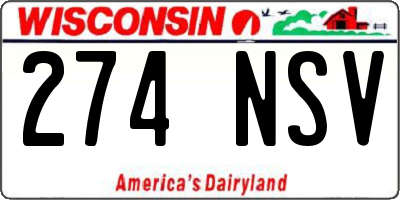 WI license plate 274NSV