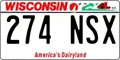 WI license plate 274NSX