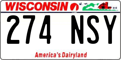 WI license plate 274NSY