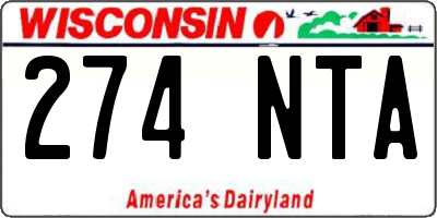 WI license plate 274NTA