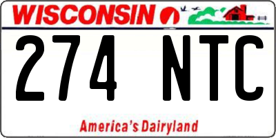 WI license plate 274NTC