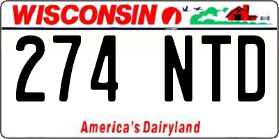 WI license plate 274NTD