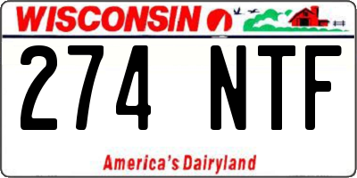 WI license plate 274NTF