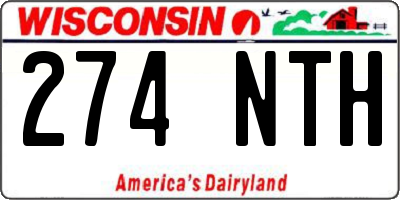 WI license plate 274NTH