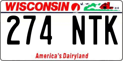WI license plate 274NTK