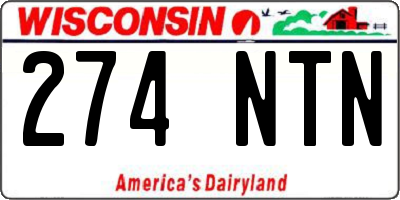 WI license plate 274NTN