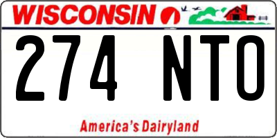 WI license plate 274NTO