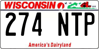 WI license plate 274NTP