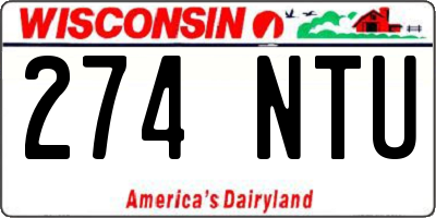 WI license plate 274NTU