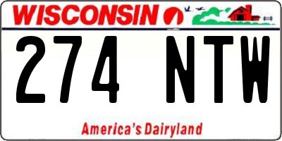 WI license plate 274NTW