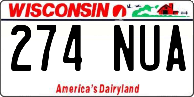 WI license plate 274NUA