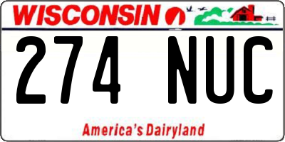 WI license plate 274NUC