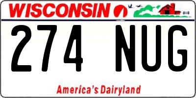 WI license plate 274NUG
