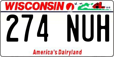 WI license plate 274NUH