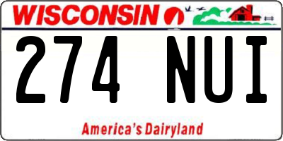 WI license plate 274NUI