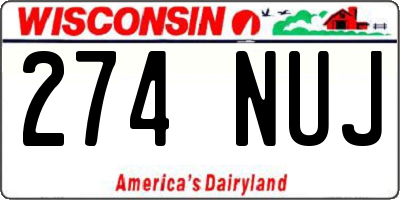 WI license plate 274NUJ